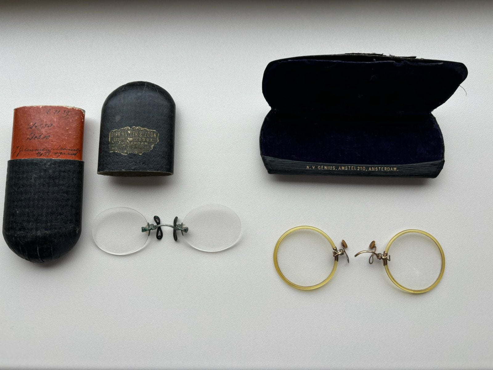 Antieke pince-nez brillen, Antiek en Kunst, Ophalen of Verzenden