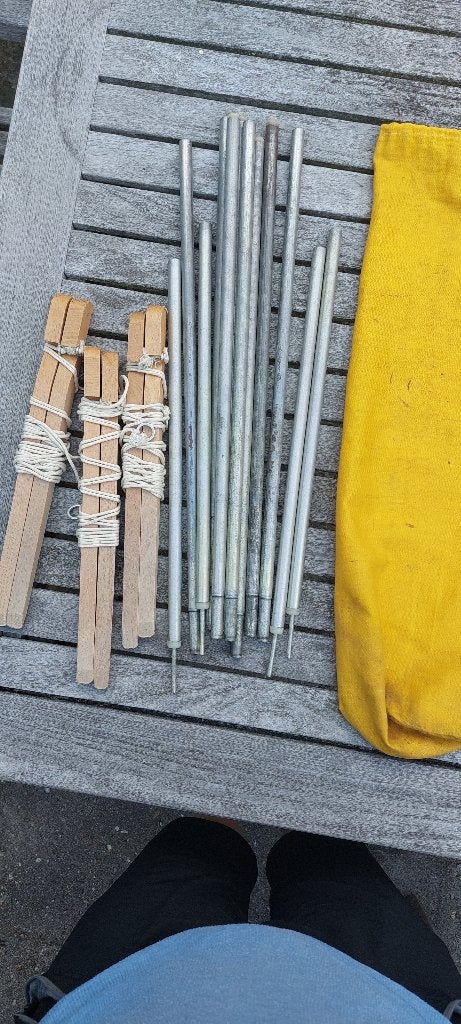 windscherm geel (jaren 60) retro voor camping of strand, Ophalen, Zo goed als nieuw