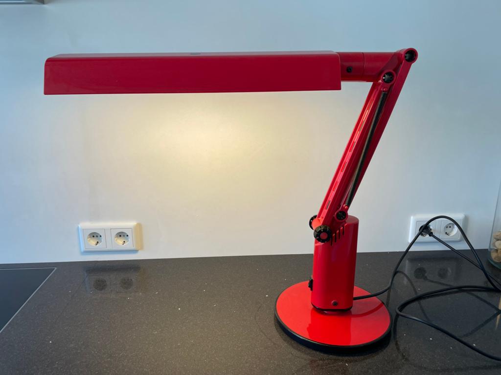 Rode Luciferlamp, Huis en Inrichting, Ophalen, Zo goed als nieuw, 50 tot 75 cm
