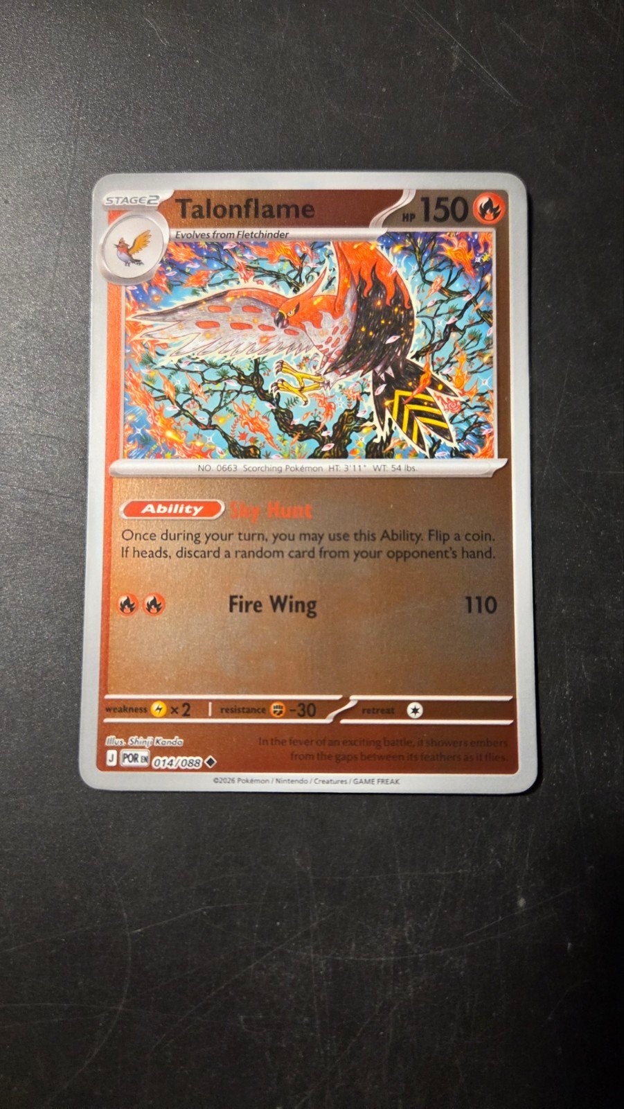 Talonflame 014/088 Reverse Holo - Perfect Order, Verzenden, Zo goed als nieuw, Losse kaart, Foil