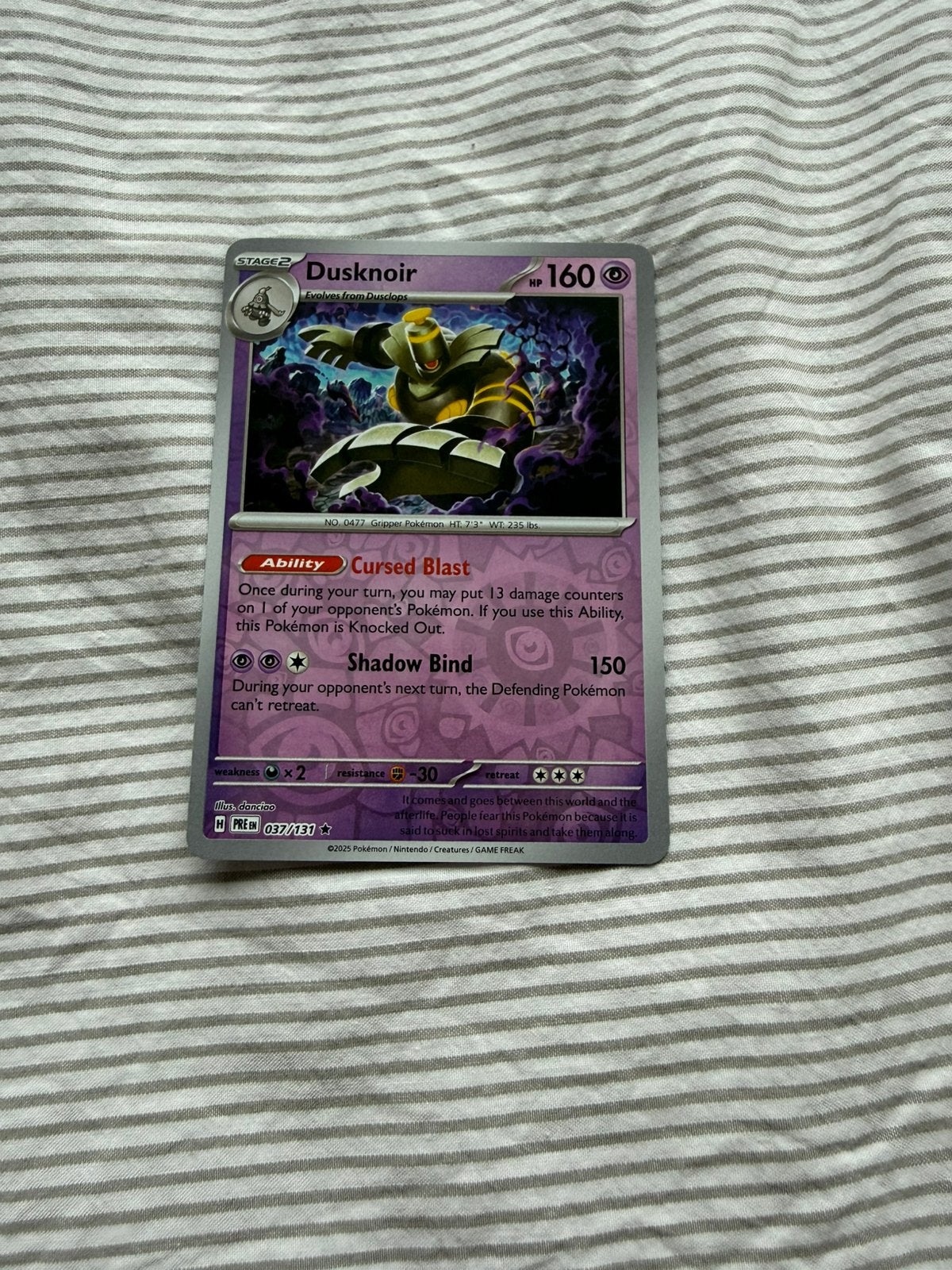 Dusknoir reverse holo pokemon kaart, Ophalen of Verzenden, Zo goed als nieuw