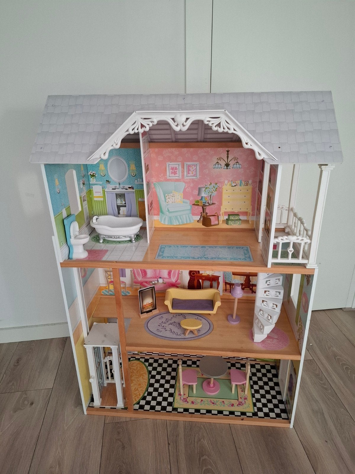 KidKraft Houten Poppenhuis met Meubels, Ophalen, Zo goed als nieuw, Poppenhuis