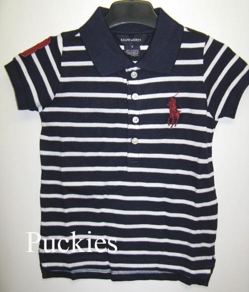 Maat 92 Ralph Lauren big pony meisjes polo navy/wit NIEUW a, Meisje, Nieuw, Ophalen of Verzenden, Shirt of Longsleeve
