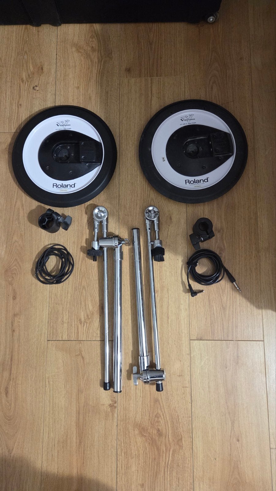 Roland CY-12R/C V-Drums Cymbal Set met Rack Arm en Klem, Ophalen of Verzenden, Gebruikt, Roland, Elektronisch