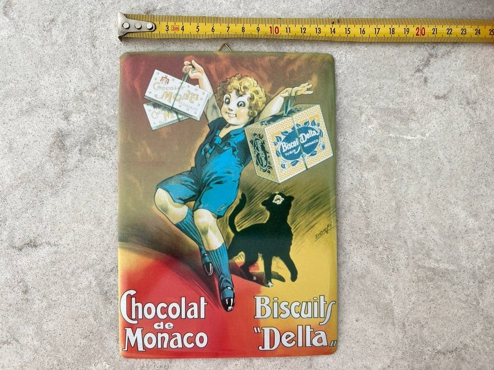 Chocolat de Monaco, Ophalen of Verzenden, Zo goed als nieuw, Reclamebord