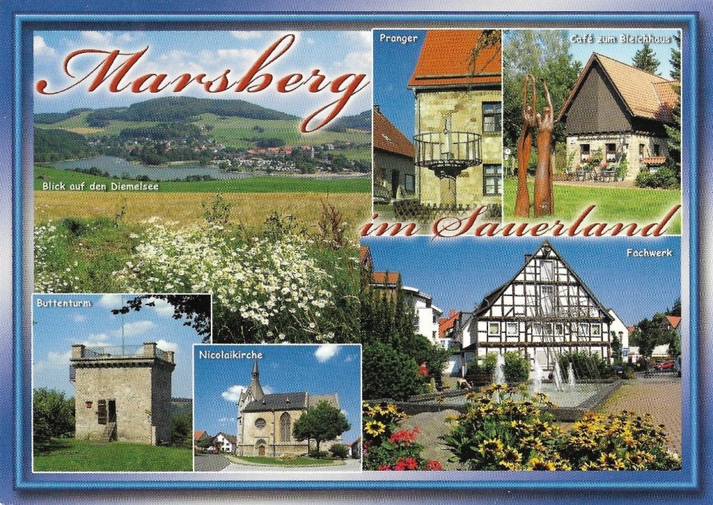 Ansichtkaart  	Marsberg (Duitsland)	6-luik, Verzamelen, Verzenden, 1980 tot heden, Gelopen, Duitsland