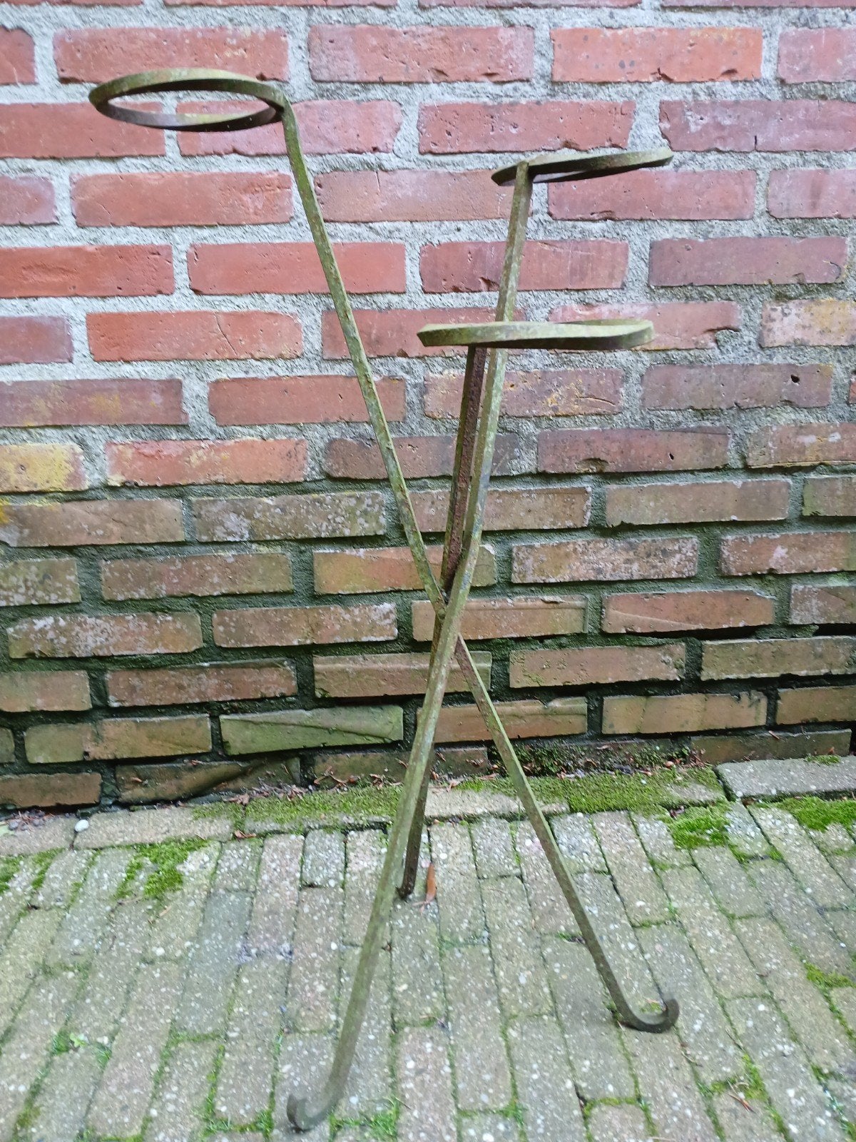 Vintage plantenstandaard, Ophalen, Rond, Metaal, Minder dan 40 cm
