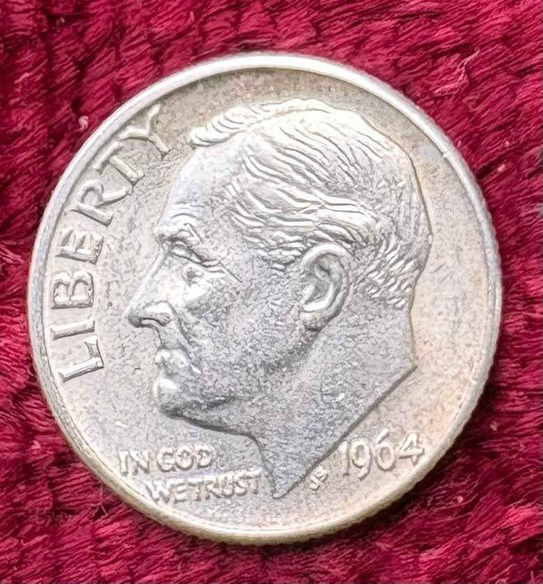 Zilveren Amerikaanse Dime 1964 - Roosevelt, Ophalen of Verzenden, Noord-Amerika, Losse munt, Zilver