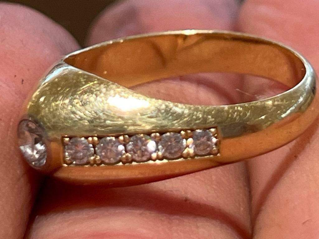 18 Karaat Gouden Ring met FL Diamanten, 18 tot 19, Gebruikt, Ophalen of Verzenden, Dame of Heer