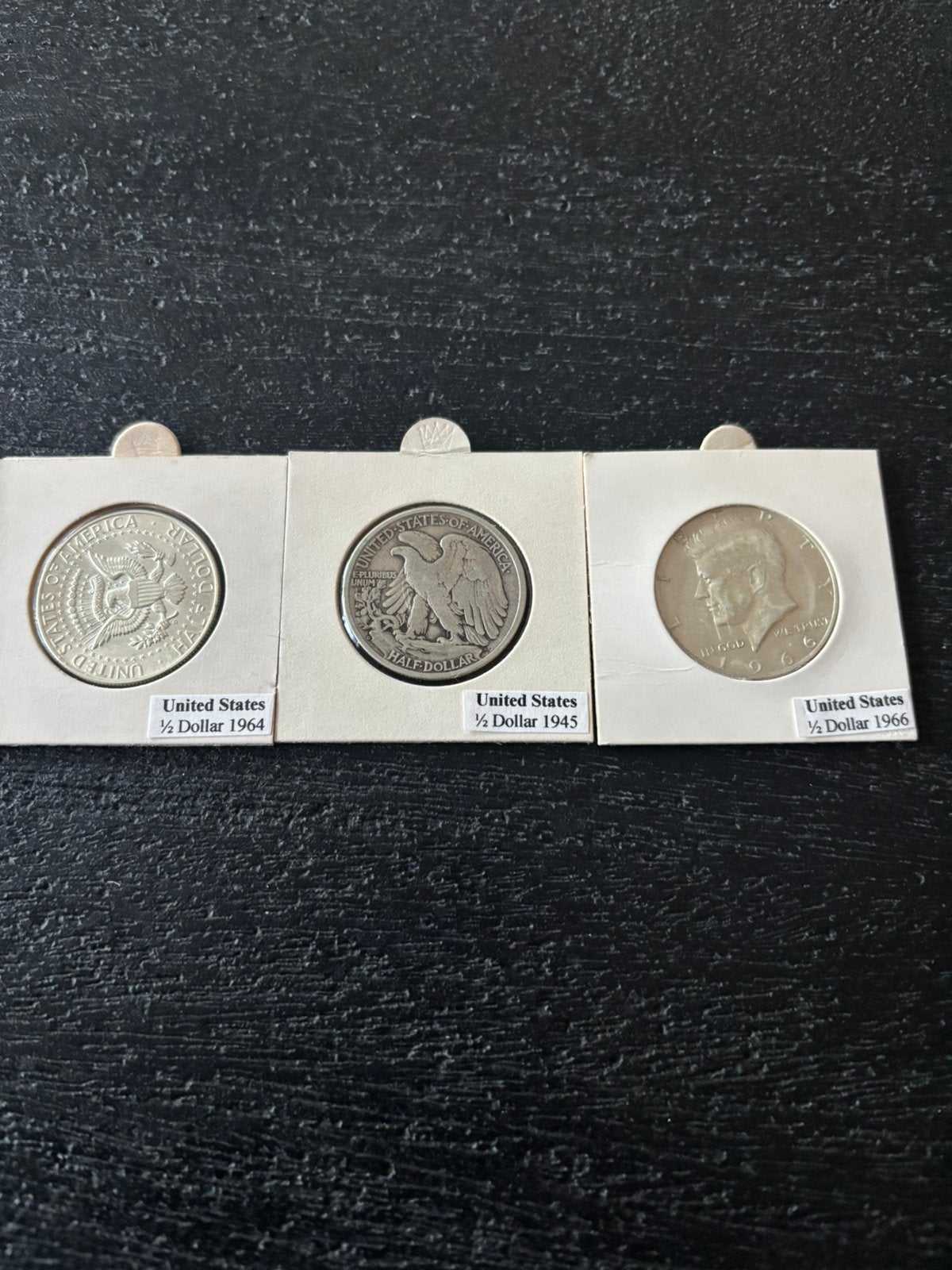 Drie Zilver United States Amerika halve dollar 1945 ‘64 ‘66, Ophalen of Verzenden, Noord-Amerika, Zilver