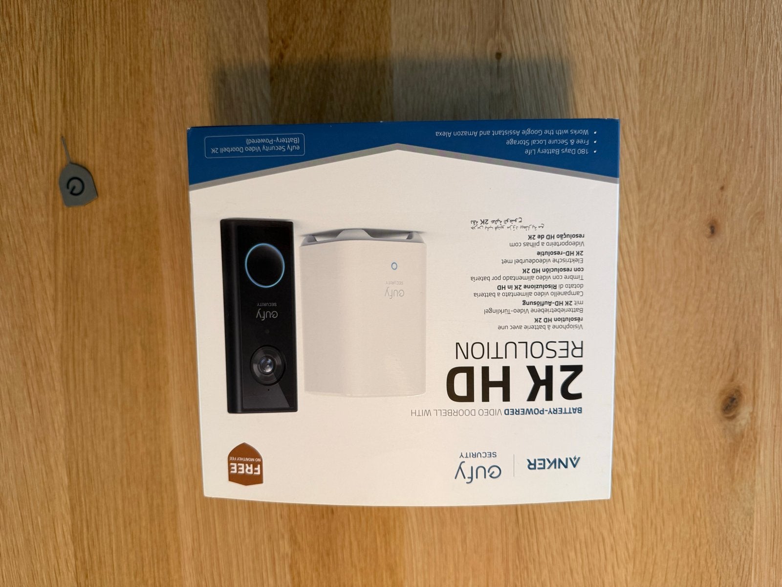Eufy Video Deurbel 2K HD met HomeBase 2 - Draadloos, Ophalen of Verzenden, Bewegingsdetectiesensor, Zo goed als nieuw, Draadloos