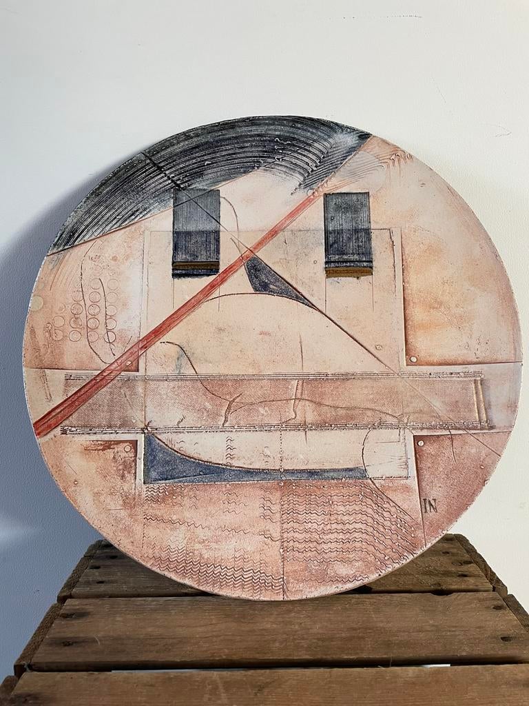 Ivo Nijs (B) | zeer groot keramiek wandbord | 1990-1999, Antiek en Kunst, Ophalen