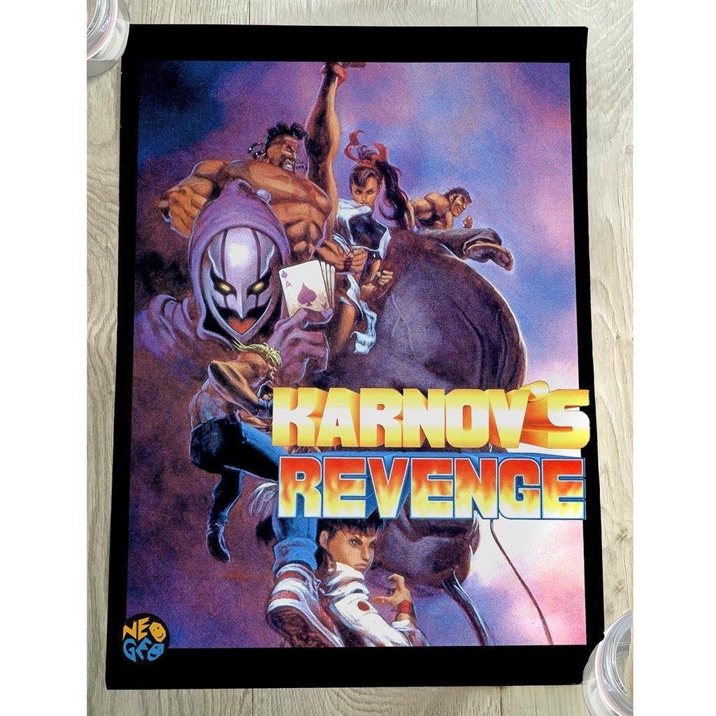 Karnov\'s Revenge Neo Geo Game Poster Data East, Verzenden, Nieuw, A1 t/m A3, Overige onderwerpen