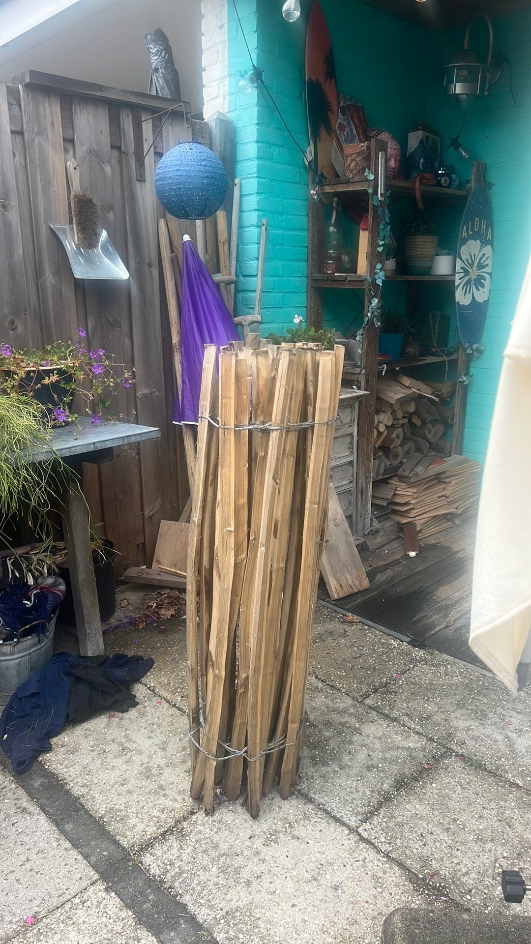 Schapenhek kastanjehout. Nieuw!!! 4,30 meter bij 1,07, Ophalen, Nieuw, Hout, Tuinhek