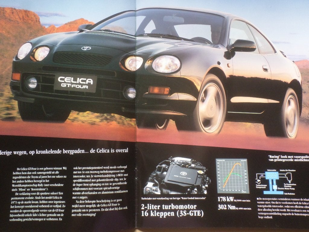 Toyota Celica & Cabrio & GT-FOUR 1994 Brochure, Ophalen of Verzenden, Zo goed als nieuw, Toyota
