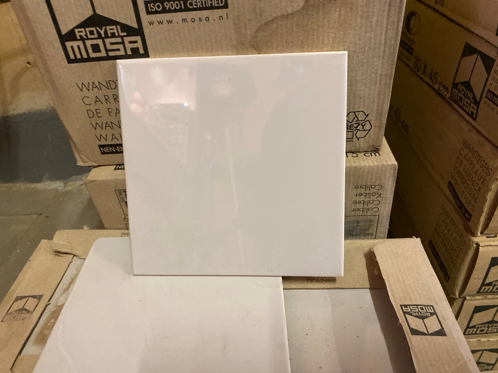 Witte Royal Mosa Vloertegels 15x15 cm, Ophalen, Keramiek, Nieuw, Minder dan 20 cm