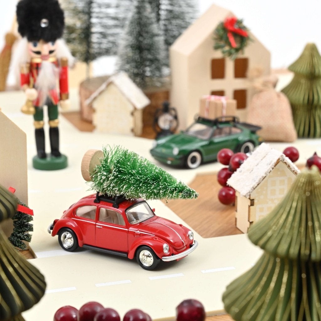 Norev 1:43 Volkswagen Beetle 1973 Christmas rood- Jet car, -, Nieuw, Norev, Ophalen of Verzenden