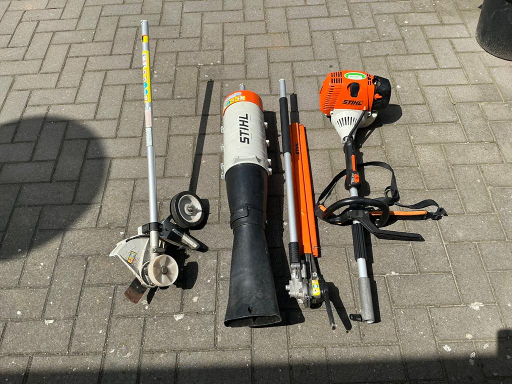 Te koop Stihl KM130R combimotor, Tuin en Terras, Heggenscharen, Ophalen of Verzenden, Zo goed als nieuw, Benzine