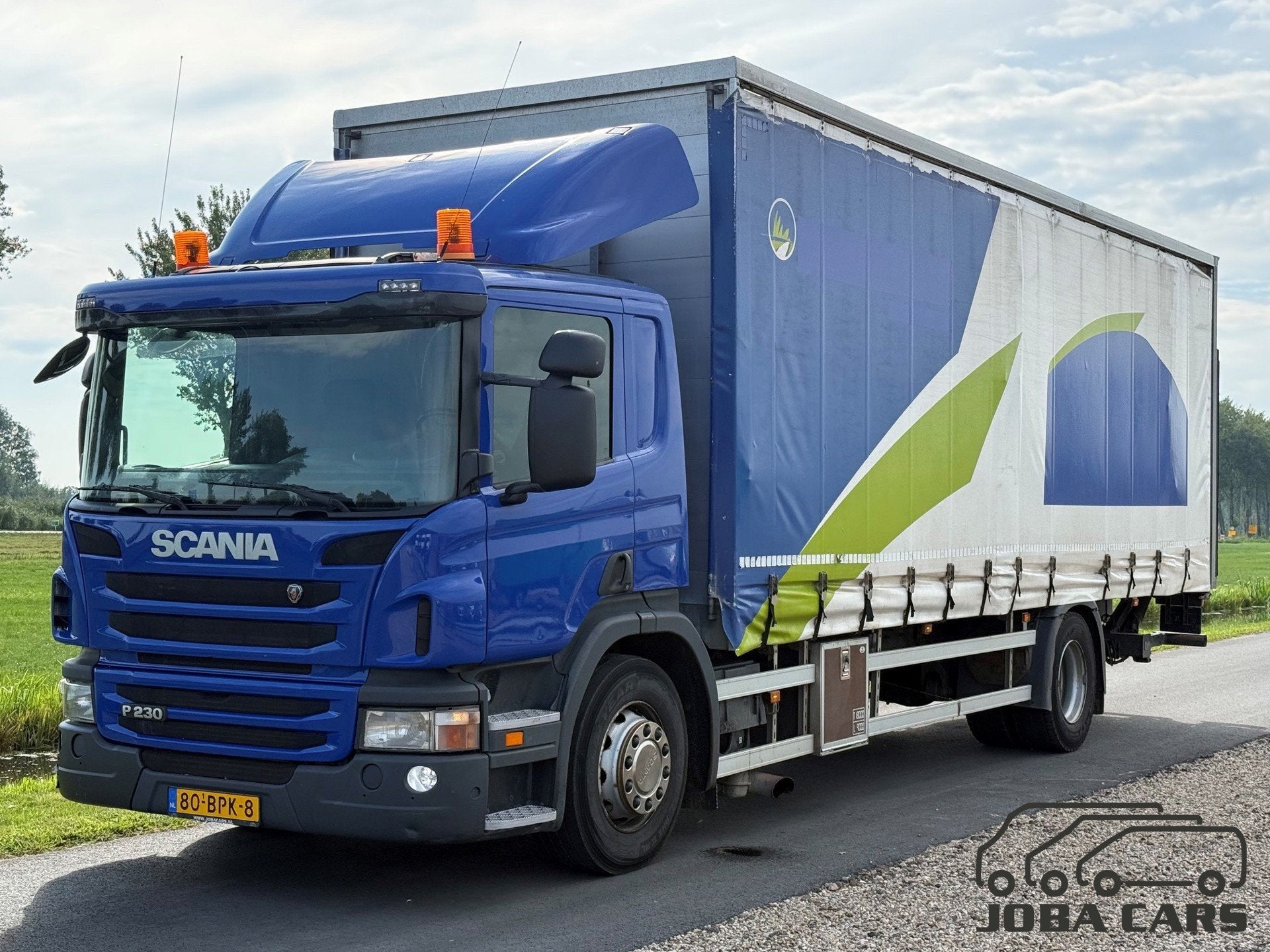 Scania P 230 EUR6 Schuifzeilen Bakwagen 2013 351.542km, 230 pk, Euro 6, Scania, Blauw