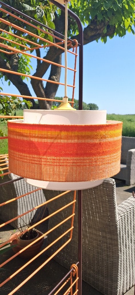 Retro hanglamp, Huis en Inrichting, Lampen | Hanglampen, Ophalen, Kunststof, Gebruikt, 50 tot 75 cm