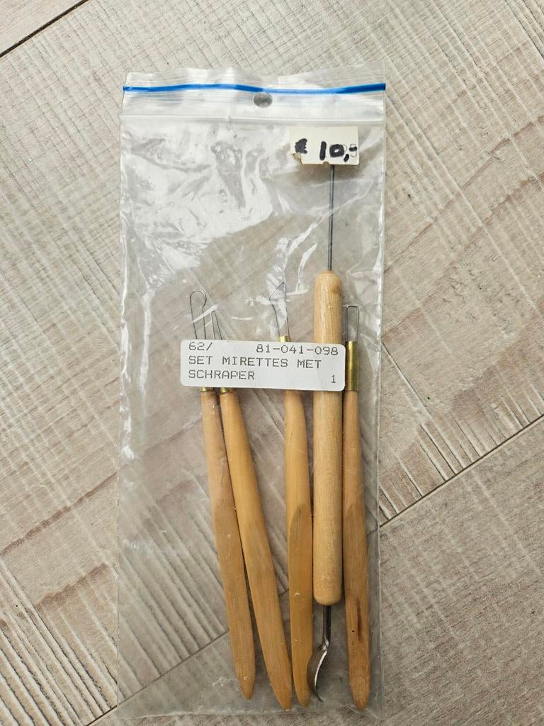 Set Mirettes met Schraper - Keramiek Gereedschap, Hobby en Vrije tijd, Ophalen of Verzenden, Nieuw
