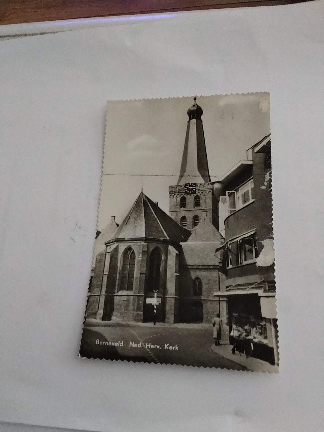 Oude ansichtkaart Barneveld Ned. Herv. Kerk, Ophalen of Verzenden, 1940 tot 1960, Gelopen, Gelderland
