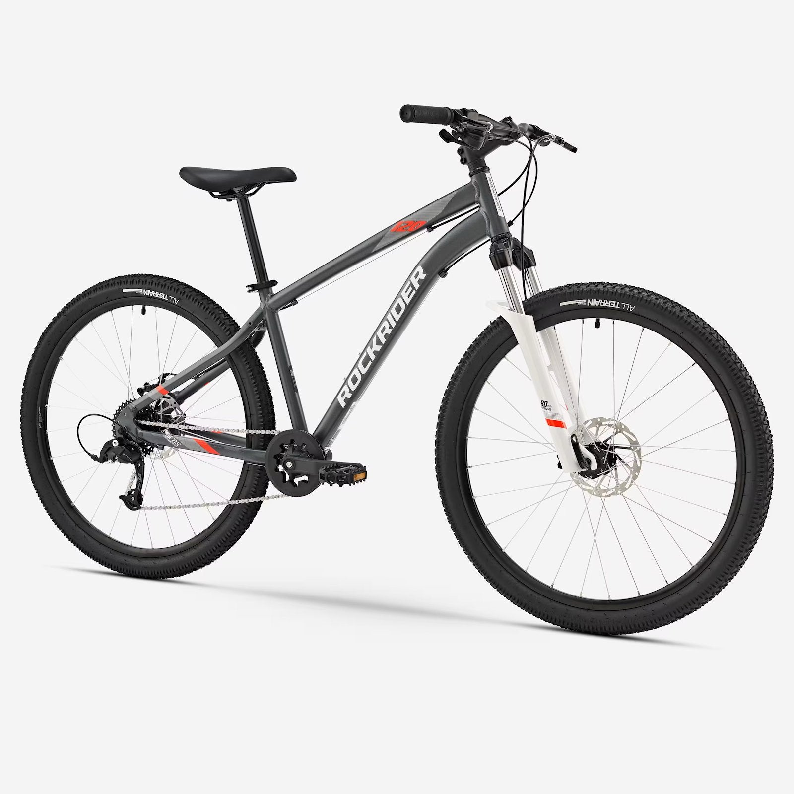 Rockrider MTB ST120 van maart 2025 grijs/oranje/wit 27,5 “, Fietsen en Brommers, Fietsen | Jongens, Versnellingen, Zo goed als nieuw