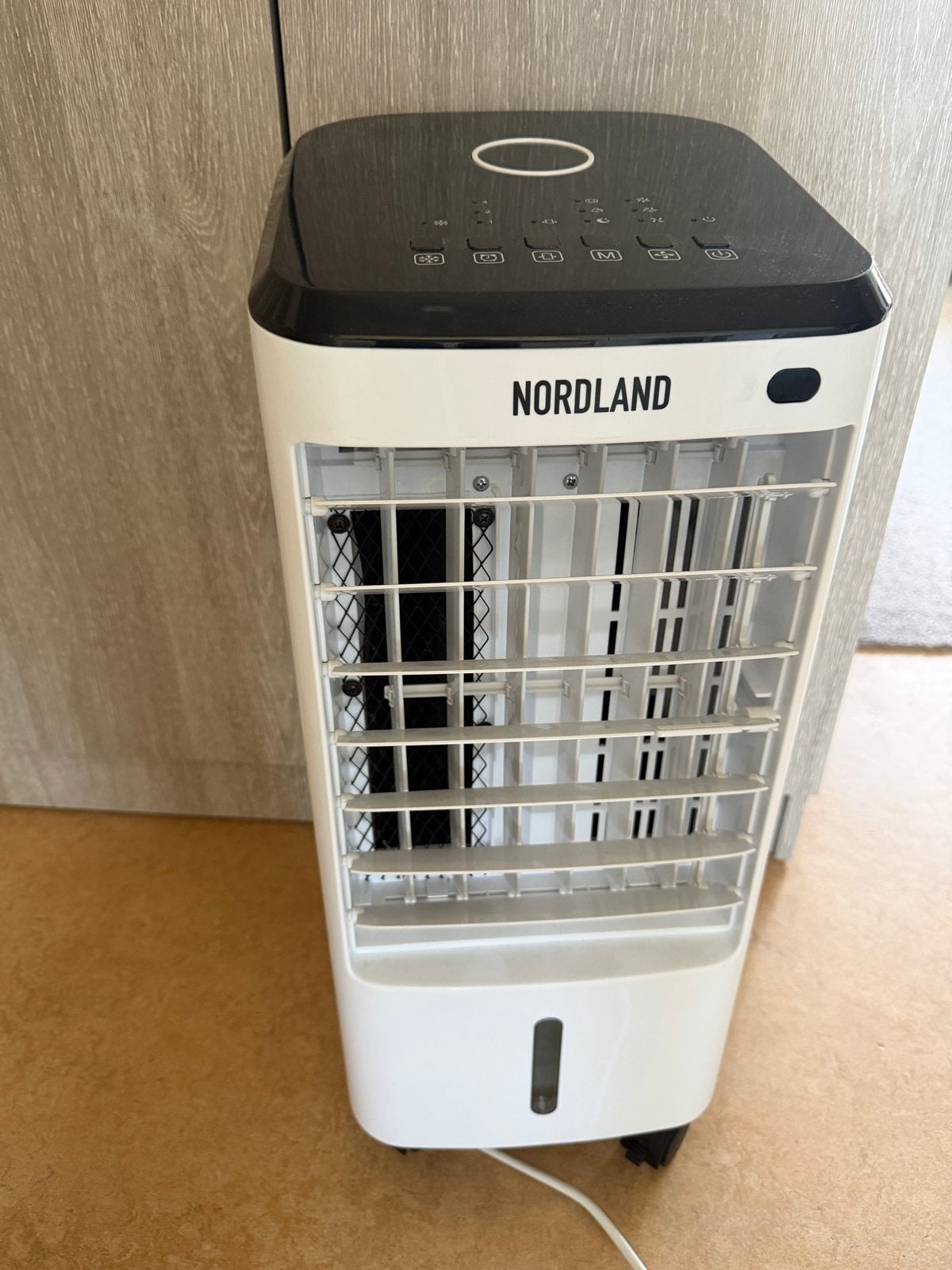Nordland Mobiele Airco/Luchtkoeler - Wit/Zwart, Ophalen, Gebruikt, Minder dan 60 m³, 3 snelheden of meer