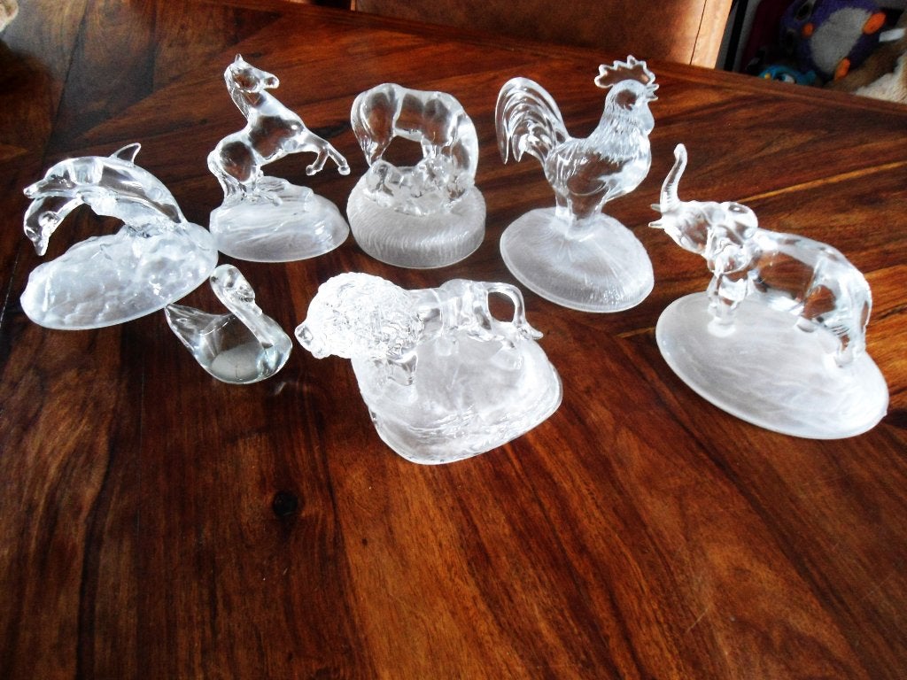 Puntgave glas/ kristal beeldjes, samen of apart, Ophalen