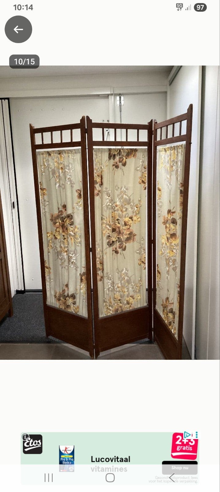 vintage kledingscherm art deco stijl 1930 1940, Ophalen, Gebruikt