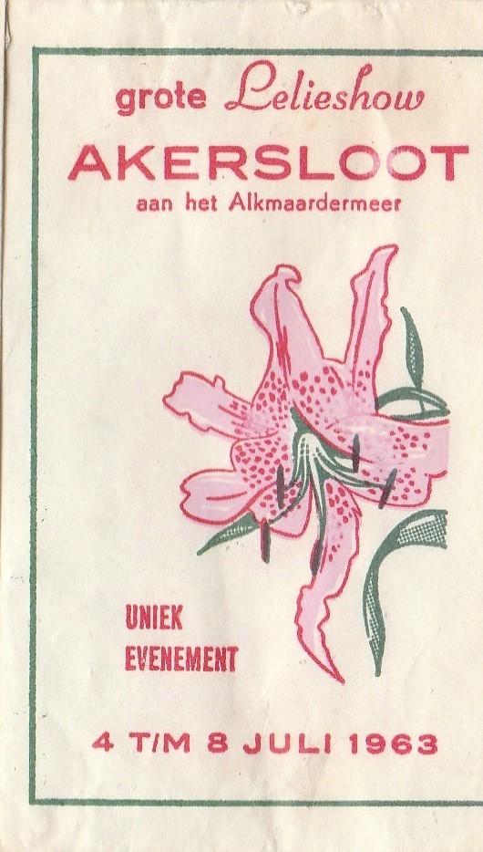 Lelieshow Akersloot aan het Alkmaardermeer - 1963 lelie, Ophalen of Verzenden