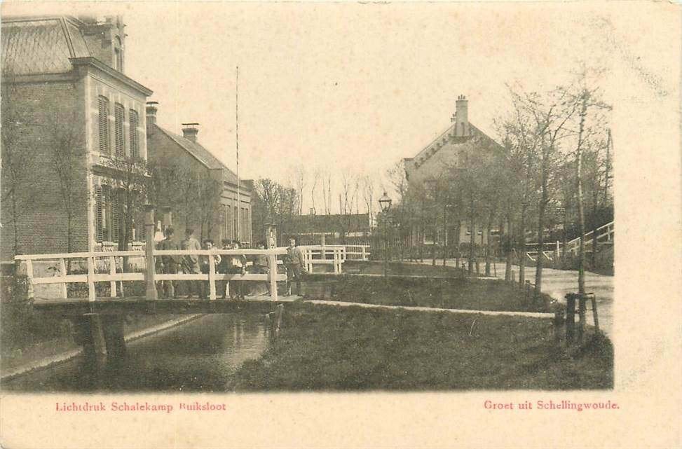 304-215-043 Schellingwoude Groet uit, Verzamelen, Verzenden, Voor 1920, Noord-Holland