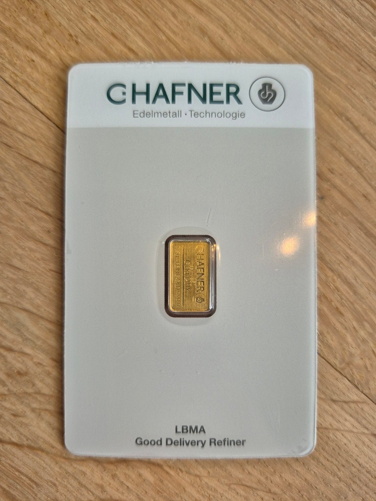 0.5 gram gouden baartje C. Hafner, Ophalen of Verzenden, Goud