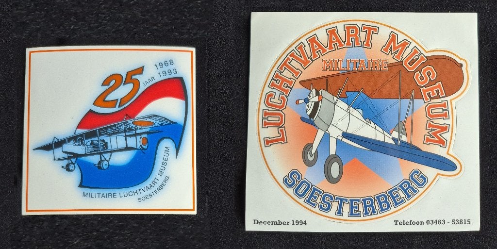 2 stickers van Luchtvaartmuseum Soesterberg (ST23), Verzamelen, Stickers, Ophalen of Verzenden, Zo goed als nieuw, Overige typen