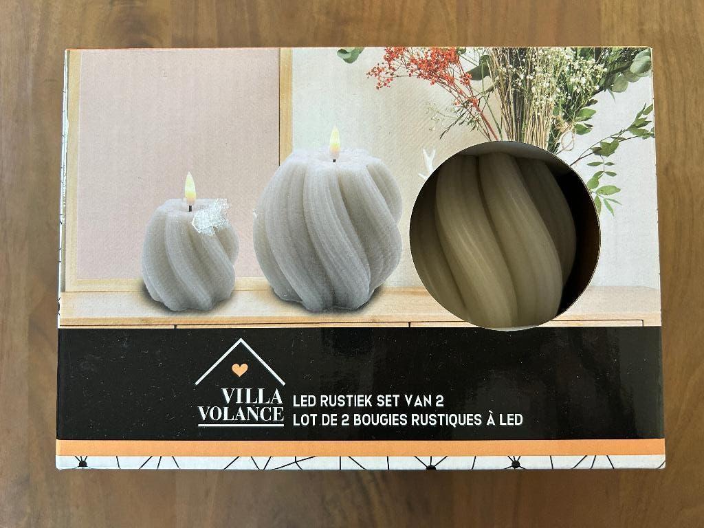 Nieuw in de verpakking set van 2 LED RUSTIEK kaarsen, Ophalen of Verzenden, Nieuw, Overige materialen, Minder dan 25 cm