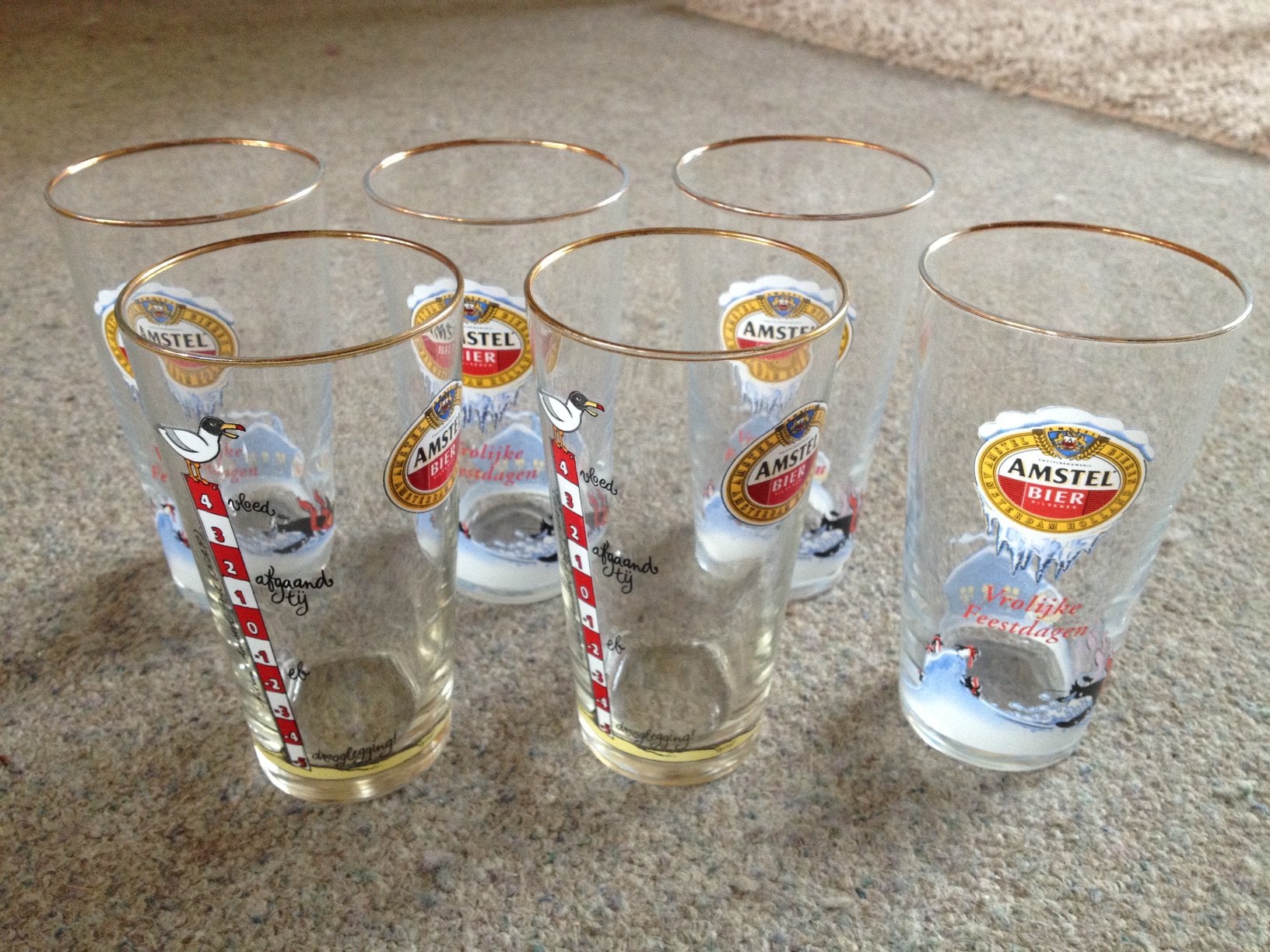 Amstel bierglazen, 6 stuks, aparte, nieuw, 1 koop., Ophalen of Verzenden, Nieuw, Glas of Glazen, Amstel