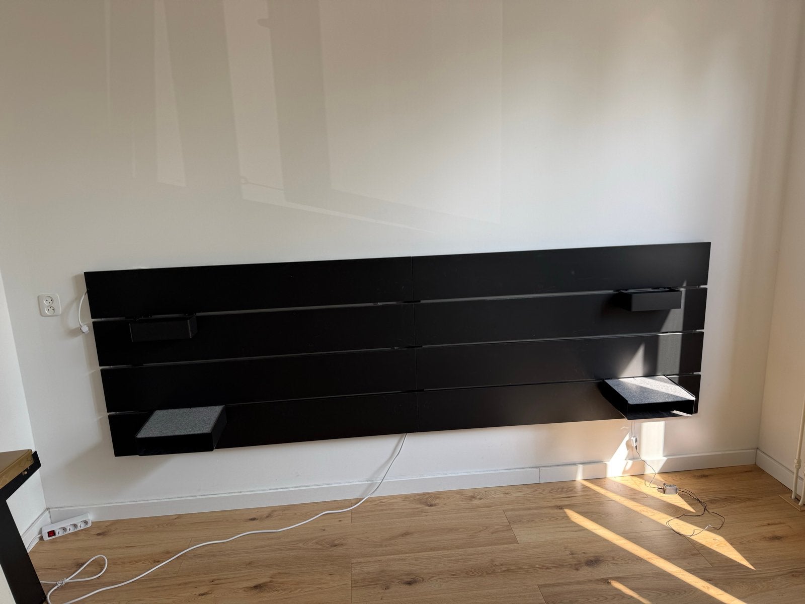 Ikea NORDLI bedombouw/hoofdbord zwart, Ophalen, Gebruikt, Zwart, Tweepersoons