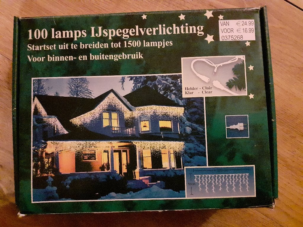 Kerstverlichting ijspegels 100 lampjes, Diversen, Ophalen of Verzenden, Gebruikt