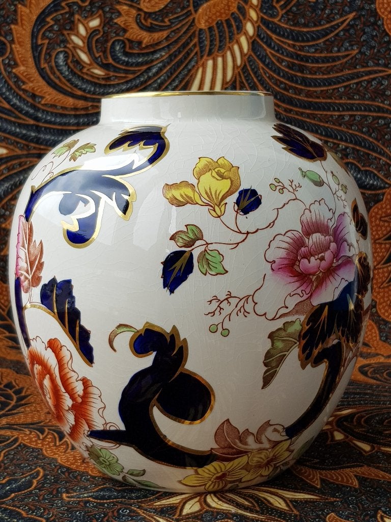 Mooie oude Mason's Mandalay vaas uit Engeland 20 cm., Ophalen of Verzenden