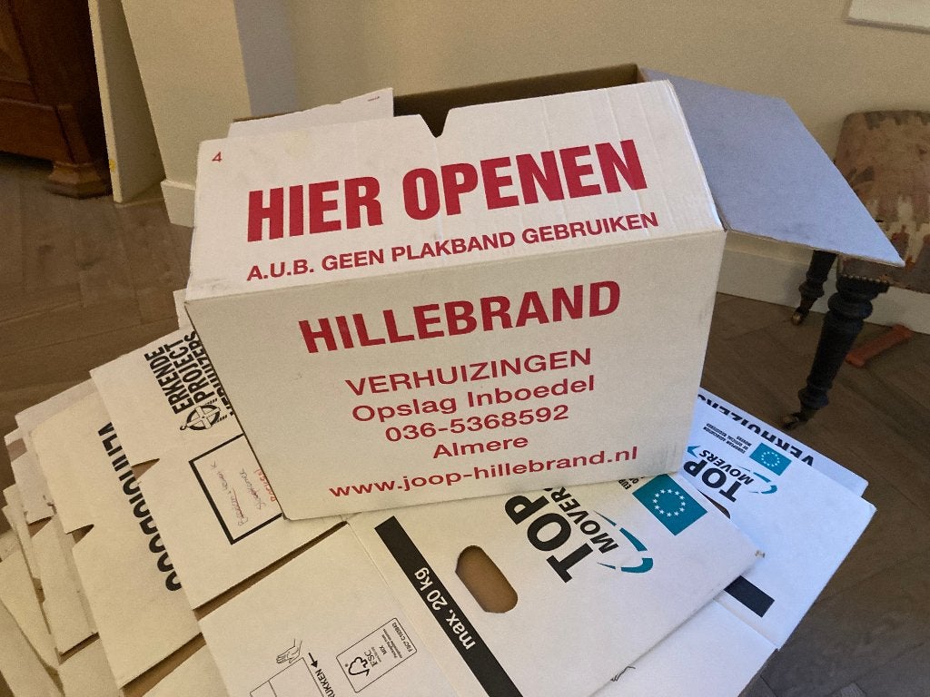 13 professionele verhuisdozen, Doe-het-zelf en Verbouw, Kratten en Dozen, Ophalen, 40 tot 60 cm, 50 tot 75 cm, 35 tot 50 cm