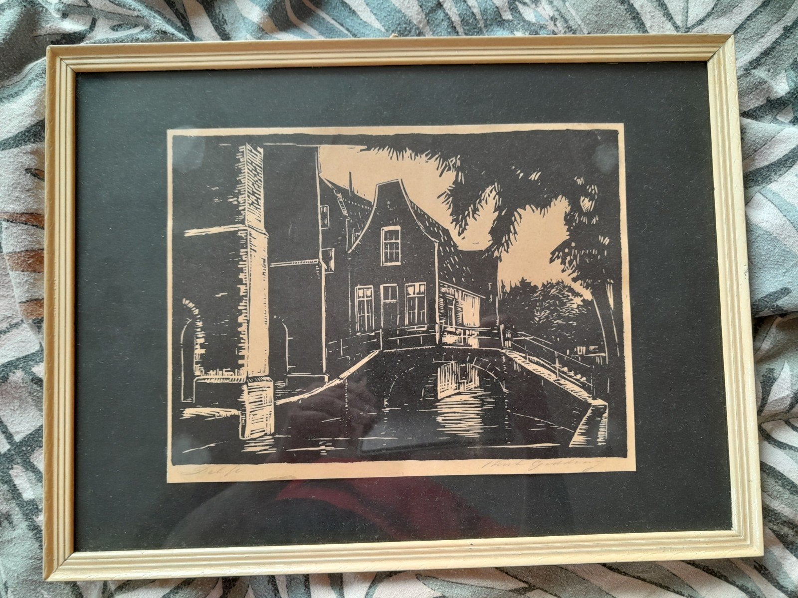 Originele handgesigneerde houtsnede Jan Heesterman, Antiek en Kunst, Ophalen of Verzenden