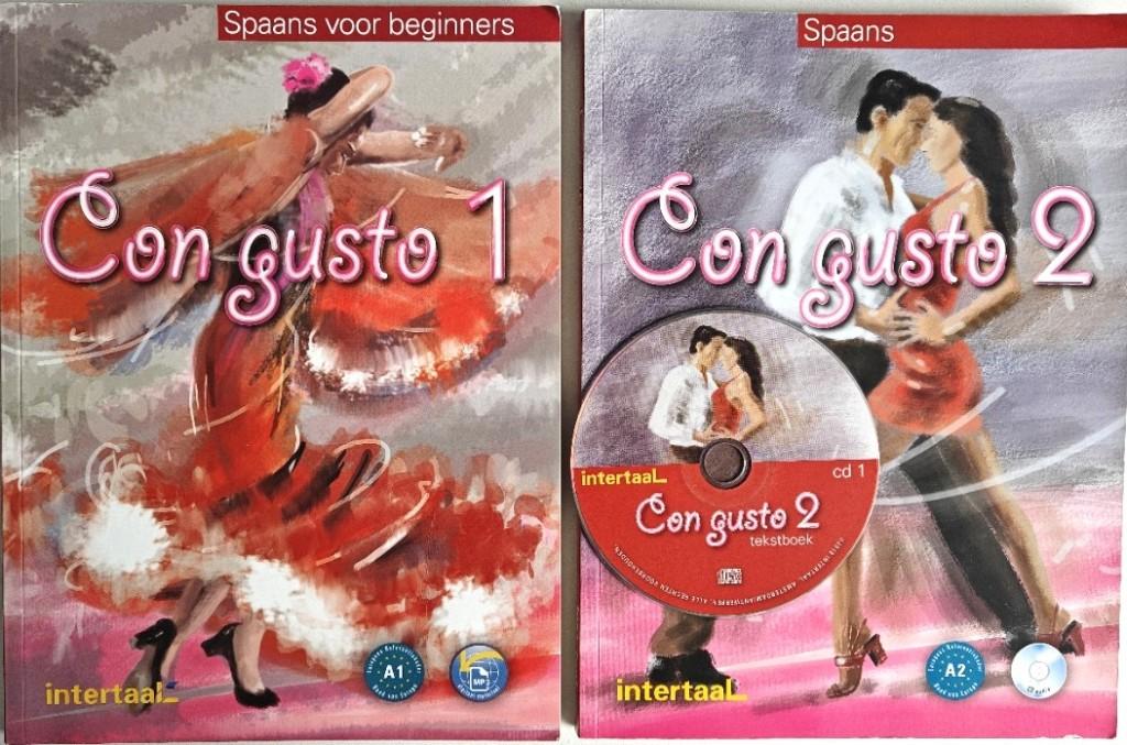 CON GUSTO 1 + 2, TEKSTBOEK. SPAANS voor beginners A1 + A2!, Ophalen of Verzenden, Zo goed als nieuw