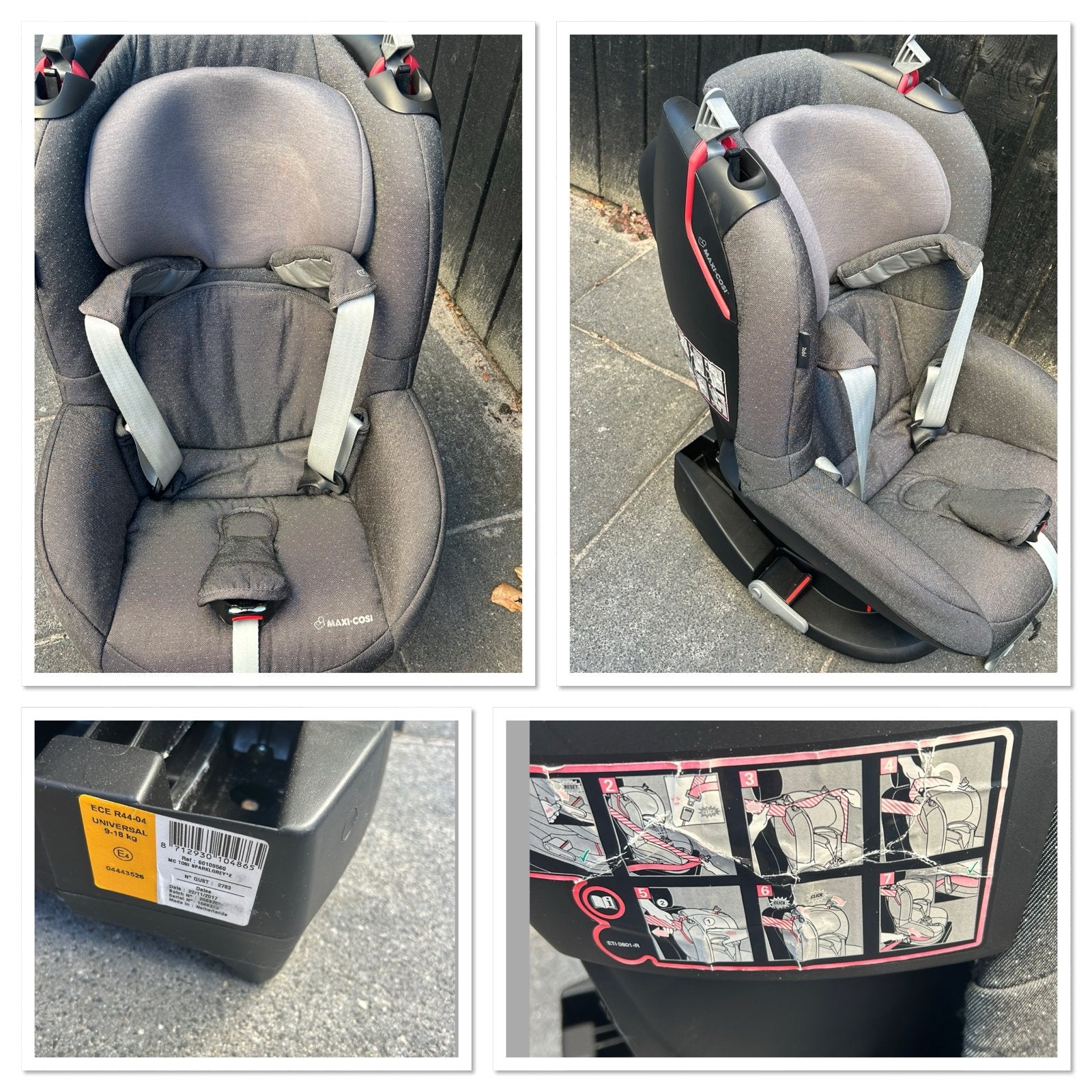 Maxi-Cosi Toni autostoel met gordelbevestiging, Ophalen, 9 t/m 18 kg, Maxi-Cosi, Gebruikt