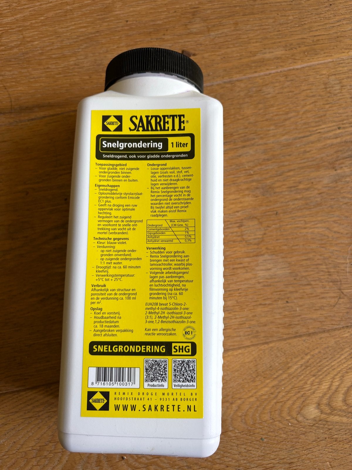 GRATIS SAKRETE Snelgrondering  ~ 700 ml - Sneldrogend, Ophalen, Zo goed als nieuw