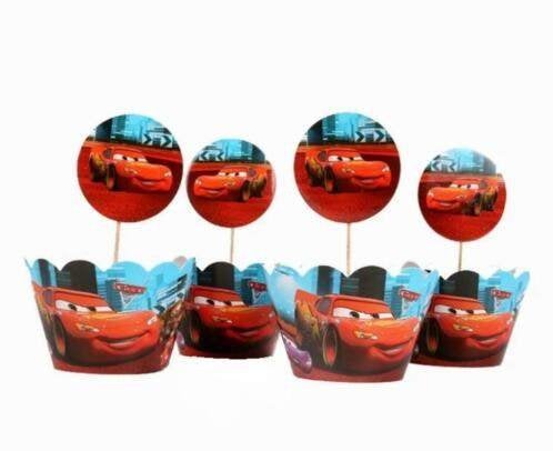 CARS cupcake toppers & houders met CARS ballon!, Verzenden, Nieuw, Cupcakes, Versiering