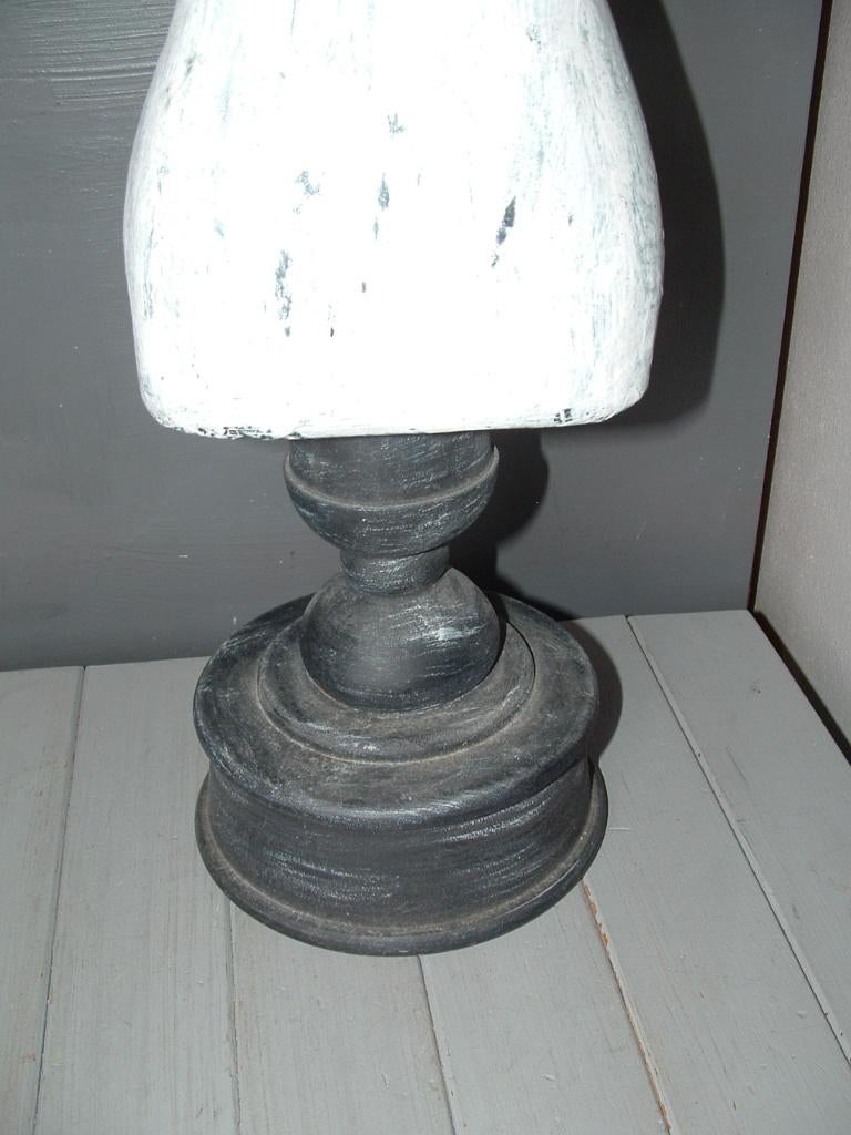 Buste tafelmodel papier-maché paspop op houten voet 61 cm, Ophalen of Verzenden