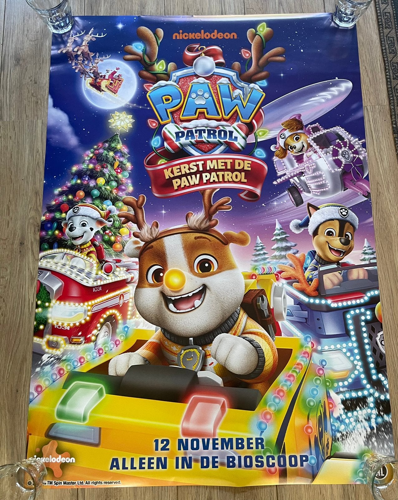 Paw Patrol Filmposter dubbelzijdig 100 x 70 cm, Ophalen of Verzenden, Zo goed als nieuw, Deurposter of groter, Film en Tv