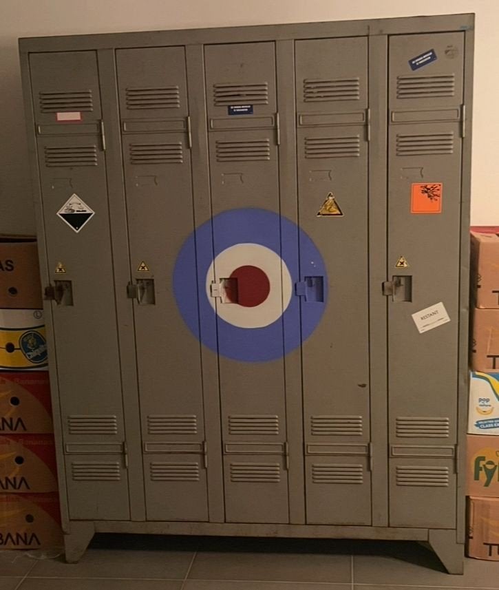 Metalen locker kast met 5 deuren - Industrieel design, Ophalen of Verzenden, Gebruikt, Industrieel