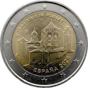 Spanje 2 euro 2026 UNC Poblet, Ophalen of Verzenden, Spanje, 2 euro, Losse munt