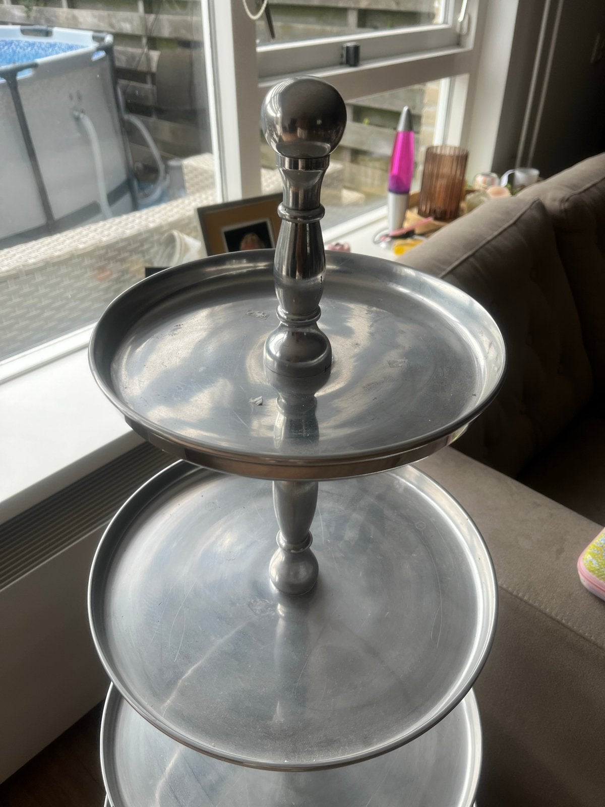 Hoge metalen etagère - 130 cm, Ophalen, Gebruikt, Etagère, Metaal